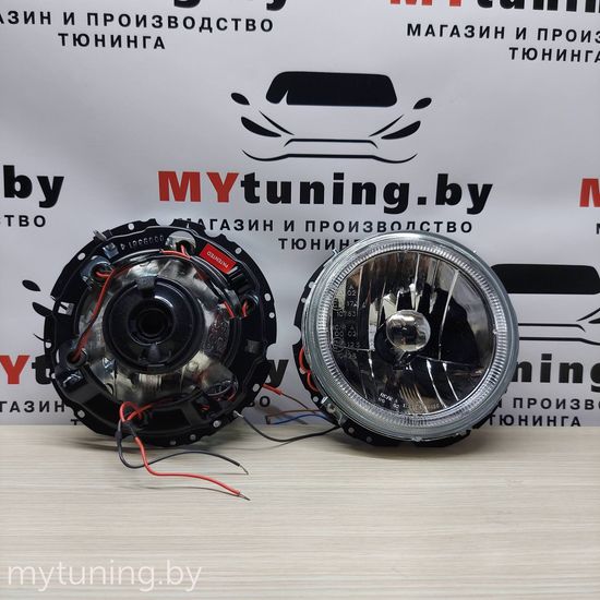 Передние фары внешние VW Golf 1 angel eyes chrome