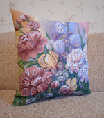 Декоративный гобеленовый чехол Пионы букет 47х47
