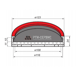Резиновая накладка (РТИ-СЕРВИС 1008) для подъемников "OMA"