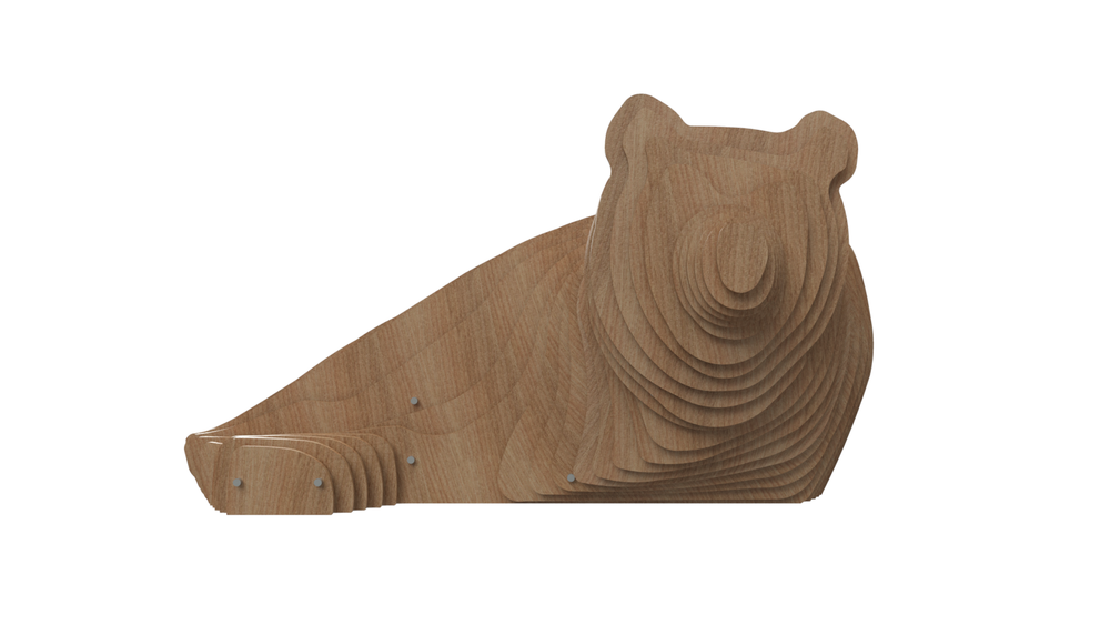 Параметрическая скамейка медведь 2600х1700х900мм SK00314