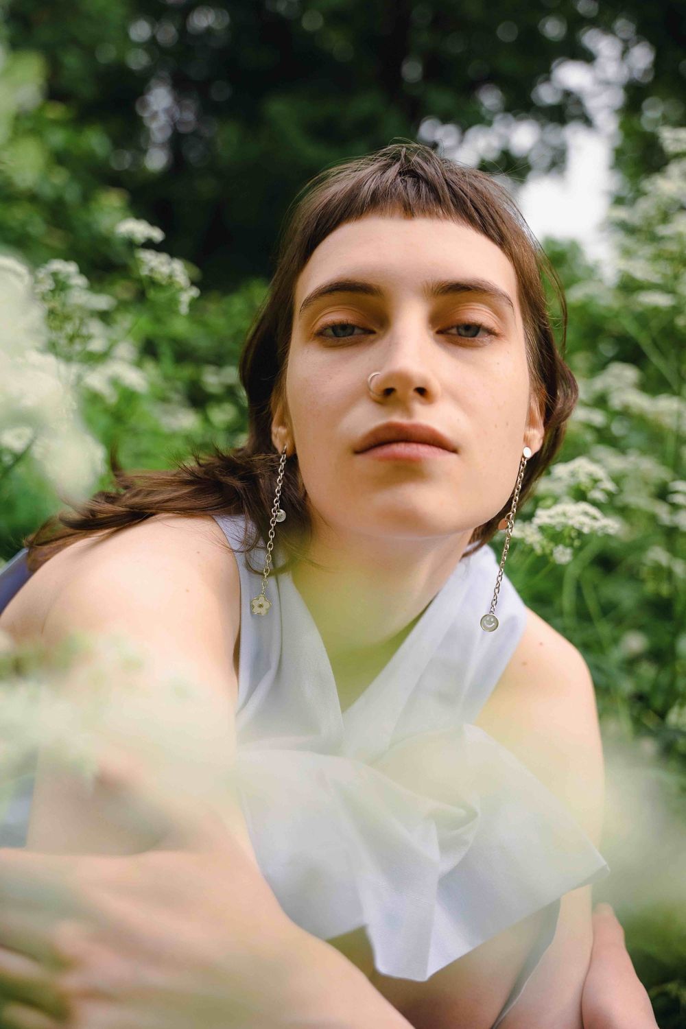 Моносерьга Before.Swine Twins Flower Chain