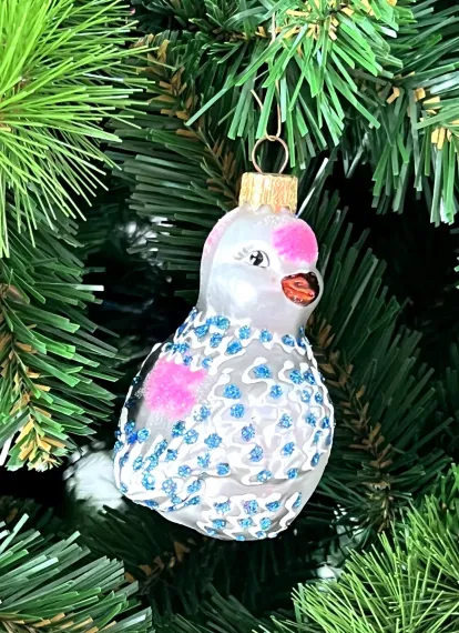 Елочное украшение Голубь, стекло, 9 см., 1 шт., Витус (А251)