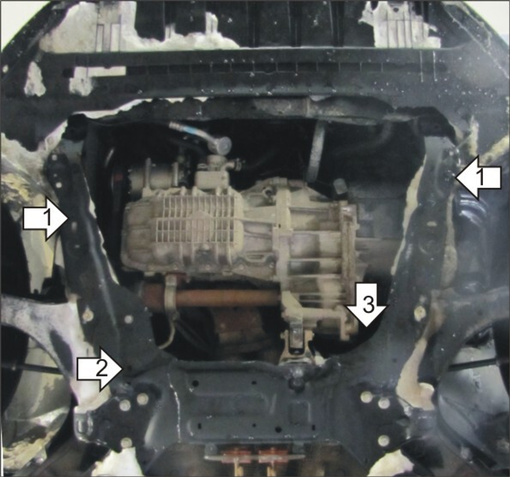 Усиленная защита Motodor картера двигателя, кпп. 2 мм, сталь. для Ford Mondeo IV 2007-2010,Ford Mondeo IV 2010-2015 арт.00745
