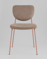 Стул обеденный Gigi шенилл коричневый розовые ножки