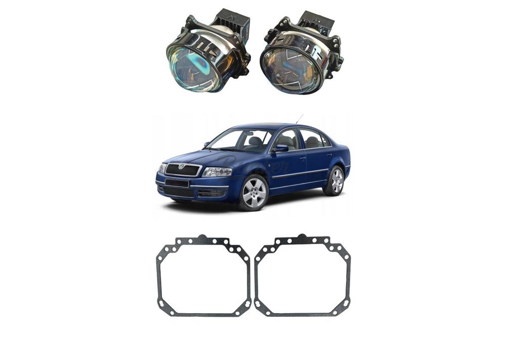 Комплект для замены штатных линз Hella 2 Skoda Superb I рестайлинг 2006-2008
