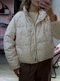 Пуховик Floral розовый