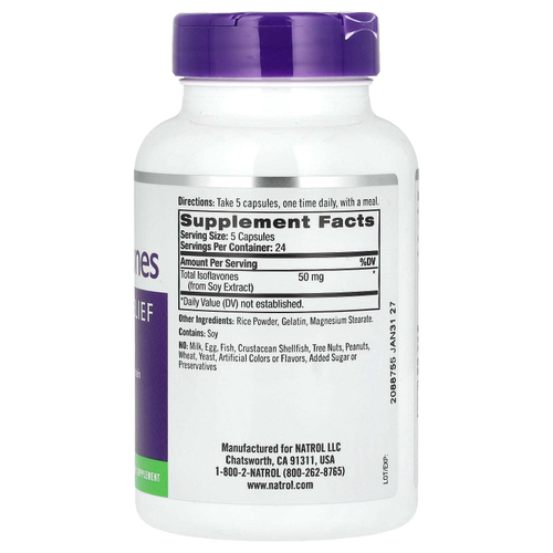 Natrol, изофлавоны сои, 50 мг, 120 капсул (10 мг в 1 капсуле)