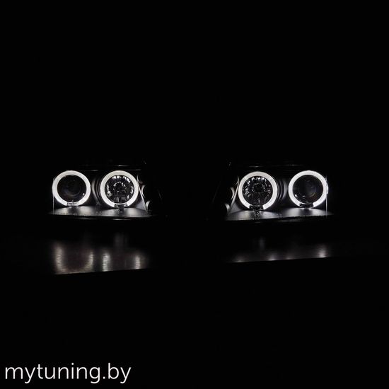 Передние фары angel eyes black для VW Passat B5 GP