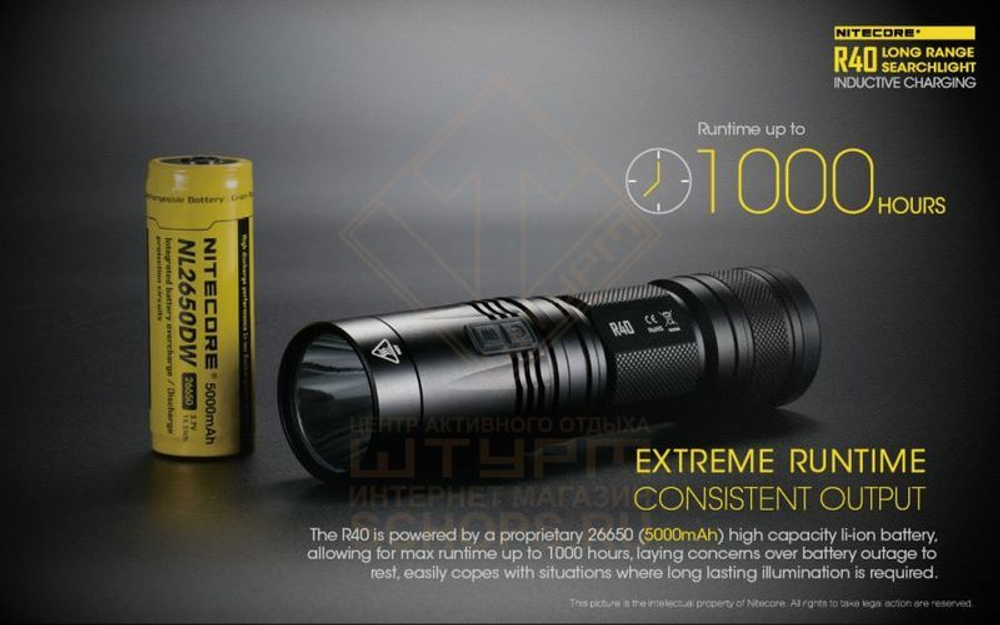 Фонарь Nitecore R40 с док станцией