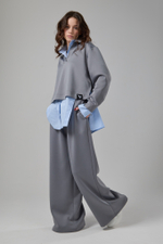 Рубашка оверсайз трансформер голубая