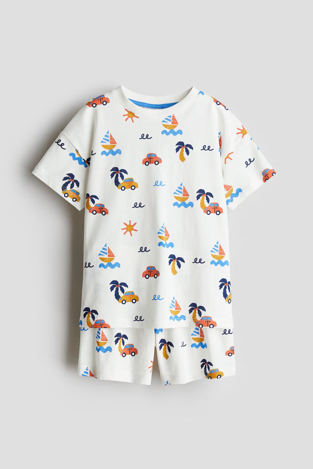 H&M Пижамный комплект с принтом, кремовый