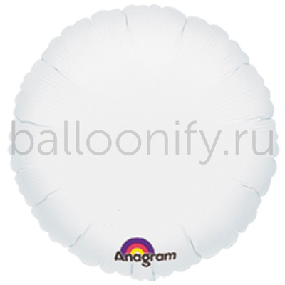 Фольгированная фигура, круг 18"/46СМ Пастель White