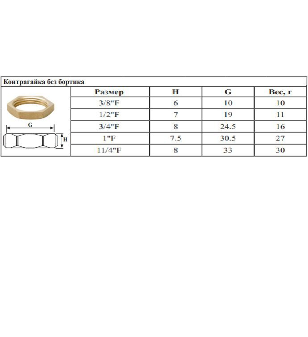 Контргайка латун  1/2   ViEiR   (800/10шт)