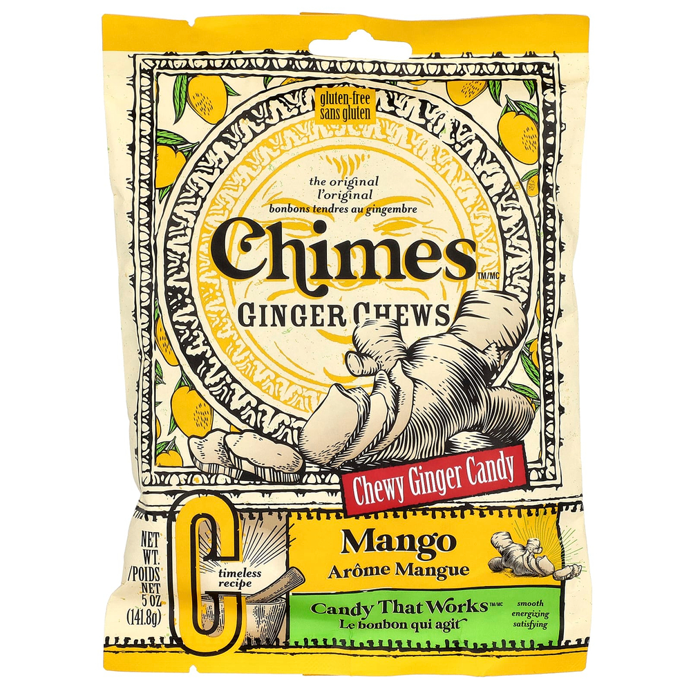 Chimes, жевательные таблетки с имбирем, со вкусом манго, 141,8 г (5 унций)
