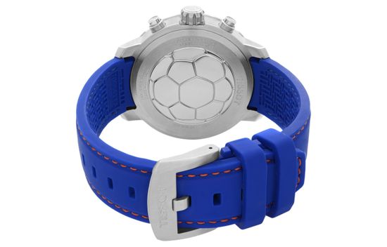 Tissot T095.449.17.037.00 Мужские швейцарские часы посвящены футболу, с хронографом на ремешке T-Sport Quickster вид сзади