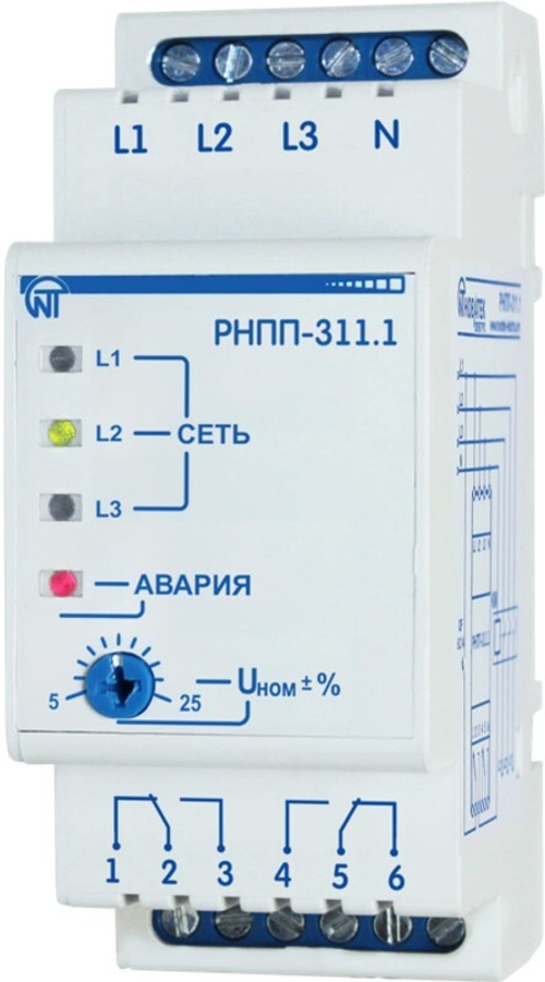 РНПП 311.1 Реле напряжения, перекоса и последовательности фаз