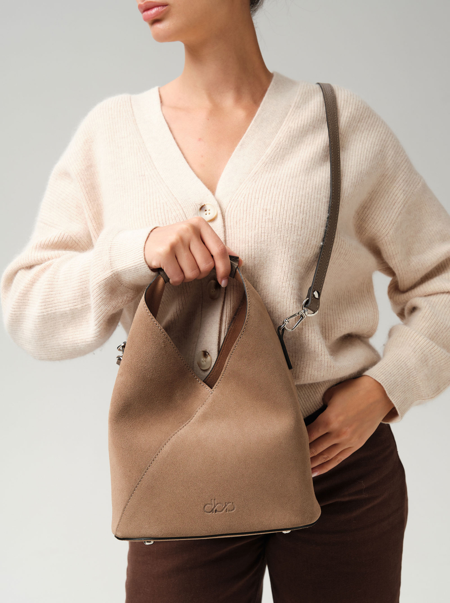 Замшевая сумка Rebecca DBR 31370 серо-коричневый