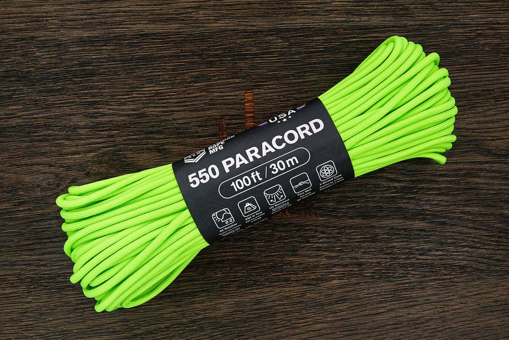 Паракорд 550 neon green, 1 метр, Atwoodrope