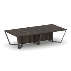 Steel Meet Стол переговорный прямоугольный KM-PR.B.SP-12 Дуб Мали/Графит Глянец/Металл Антрацит 3200