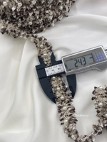 Тесьма жемчуг коричневая капучино твид