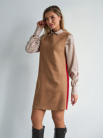 Платье сарафан офисный замшевый