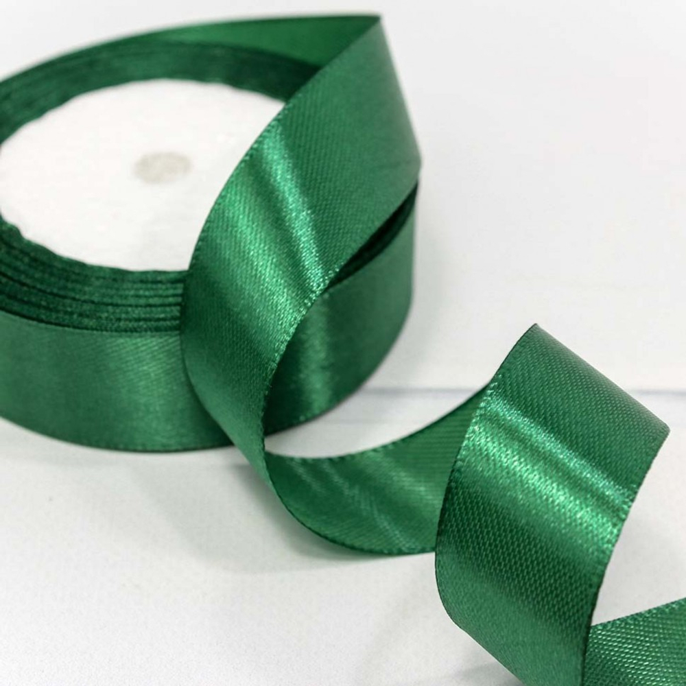 Лента Атласная 2,5см х 28м Сатин (Зеленый)