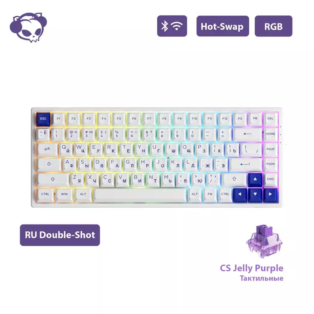 AKKO 3084B Plus Black&Gold 3 Modes RGB Hot Swap  V3 Cream Yellow Switch,ASA profile keycap