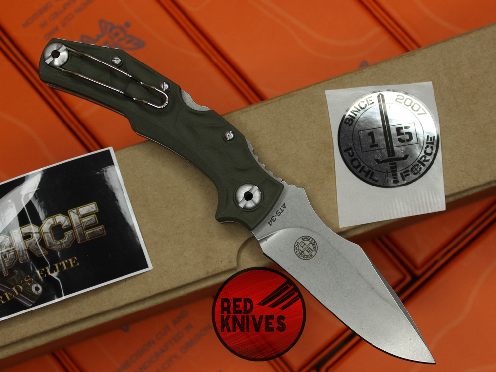 Нож Pohl Force Bravo One Plain Edge - рукоять олива (зеленый)