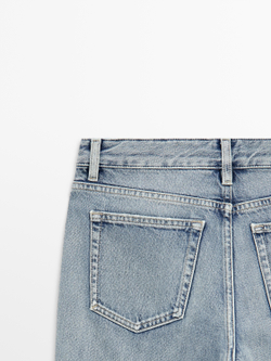 Massimo Dutti Джинсы средней посадки с широкими штанинами, светло-голубой