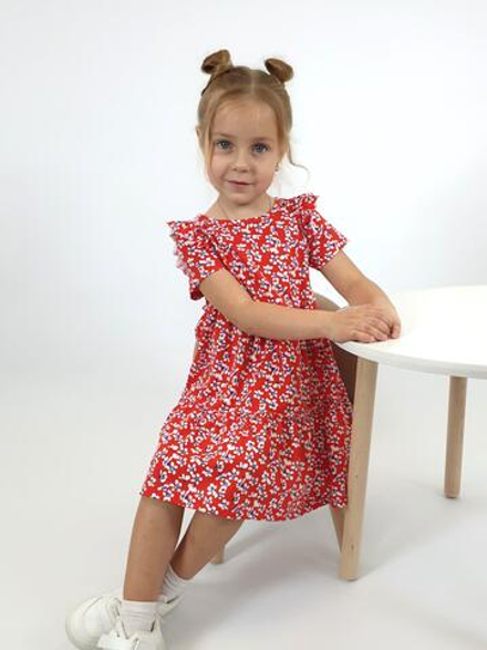 11-195-15 Платье для девочки с коротким рукавом Luneva