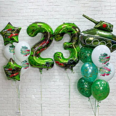 Большая композиция из шаров на 23 февраля_3