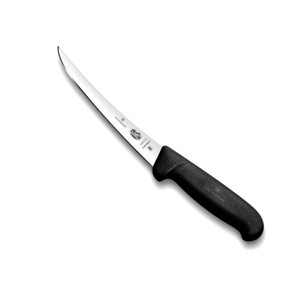Нож Victorinox разделочный, лезвие 12 см прямое, черный