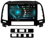 Магнитола для Hyundai Santa Fe 2006-2012 (рамка черная) - Vaycar VA23-0008 на Android 13, 8-ядер, 4G SIM-слот