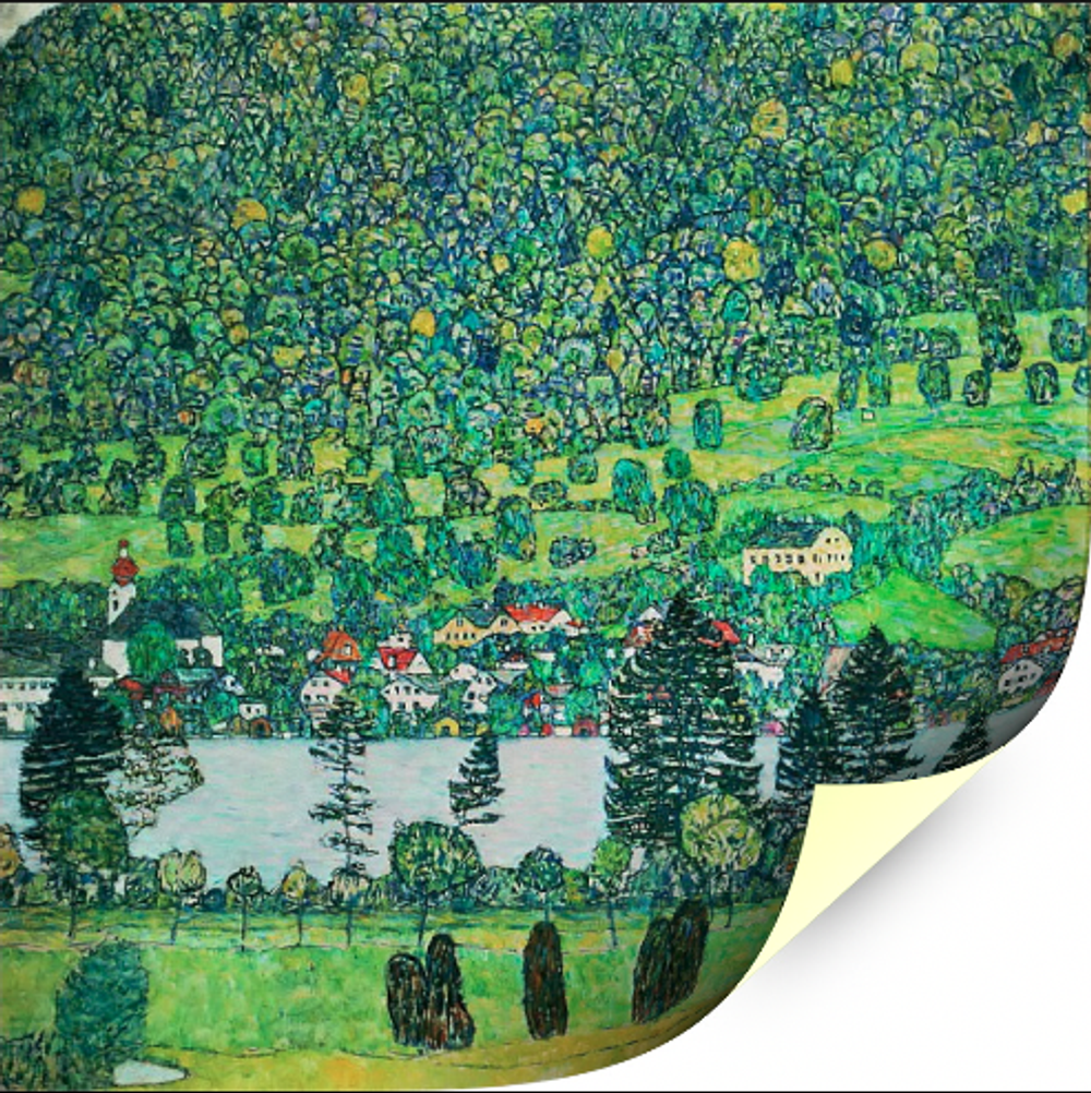 Картина для интерьера "Лес на склоне у озера Аттерзе", художник Климт, Густав, печать на холсте Настене.рф