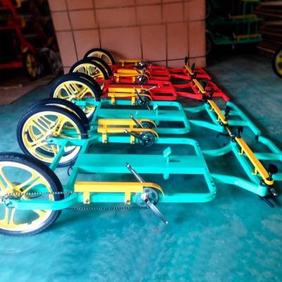 Семейный велосипед, пятиместный, бирюзовый