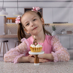 Свечи-цифры Розовое золото 4,5см