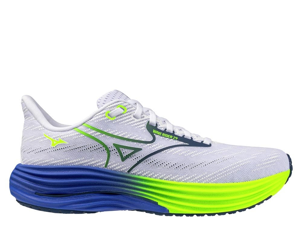 Кроссовки для бега мужские Mizuno Wave Rider 29 M бело-голубые