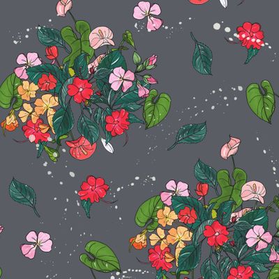 цветы на сером