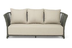 "Валенсия" диван из искусственного ротанга трехместный, цвет серый