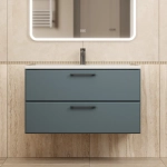 Тумба с раковиной для ванной Uperwood Foster New 90 см, подвесная, серый графит