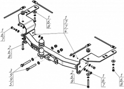 Фаркоп с нержавеющей накладкой Motodor для Toyota Land Cruiser 200 (комплектации Excalibur и Executive),(паспорт и сертификат в комплекте),(без электрики) 92517-FEN