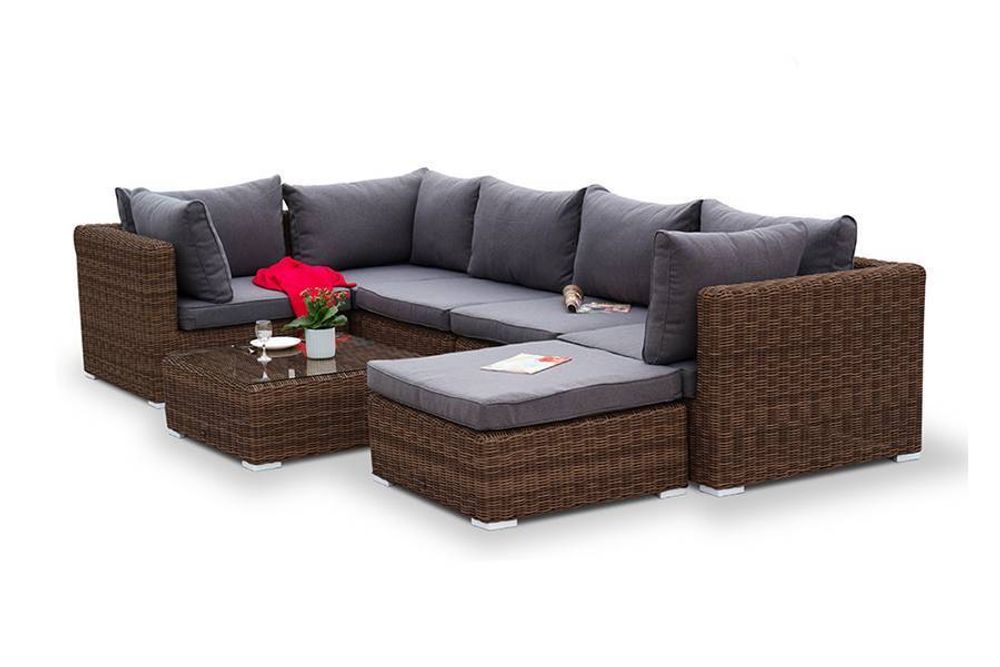 "Лунго" журнальный столик плетеный, цвет коричневый