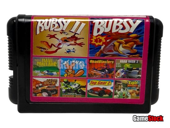 Картридж 16-Bit - 10в1 BUBSY 1,2 /DONALD  /MR. NUTZ +..