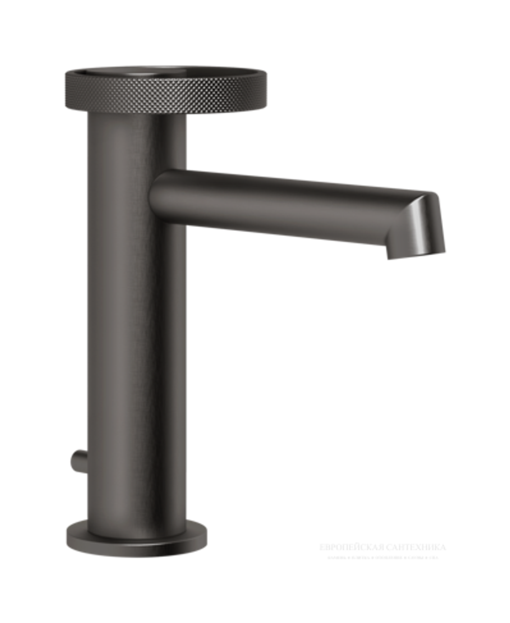 Смеситель для раковины Gessi Anello, низкий, с донным клапаном, цвет Black Metal Brushed PVD