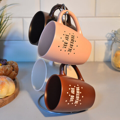 Набор кружек 4 предмета 330мл на подставке, 202393