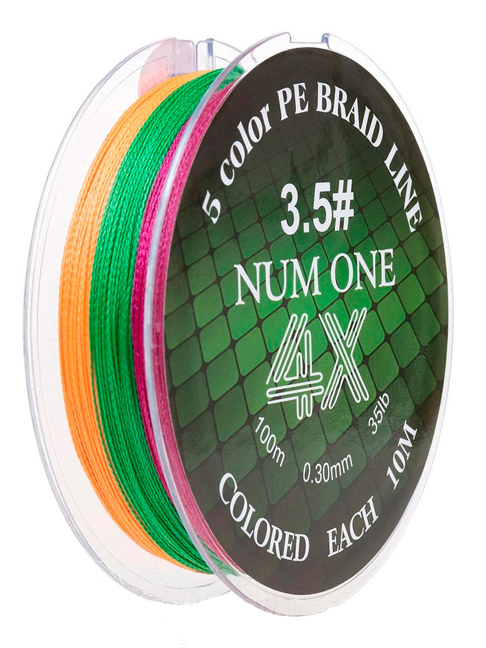 Шнур плетеный для рыбалки Ryobi NUM ONE PE4X-100M Multi Colour 3.5#/0,310 mm