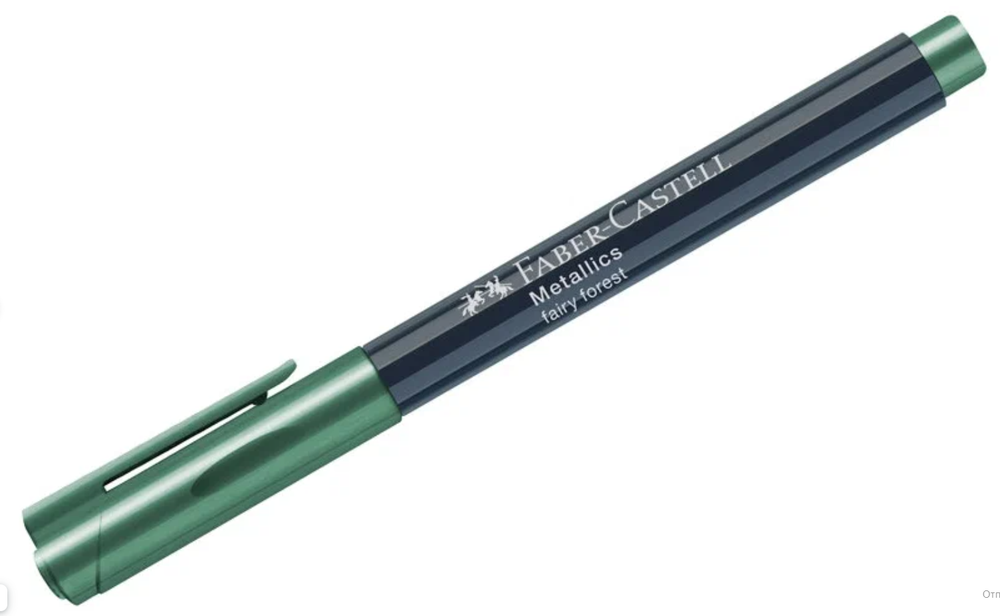Маркер для декорирования Faber-Castell "Metallics", зеленый металлик, пулевидный, 1,5мм 2 шт