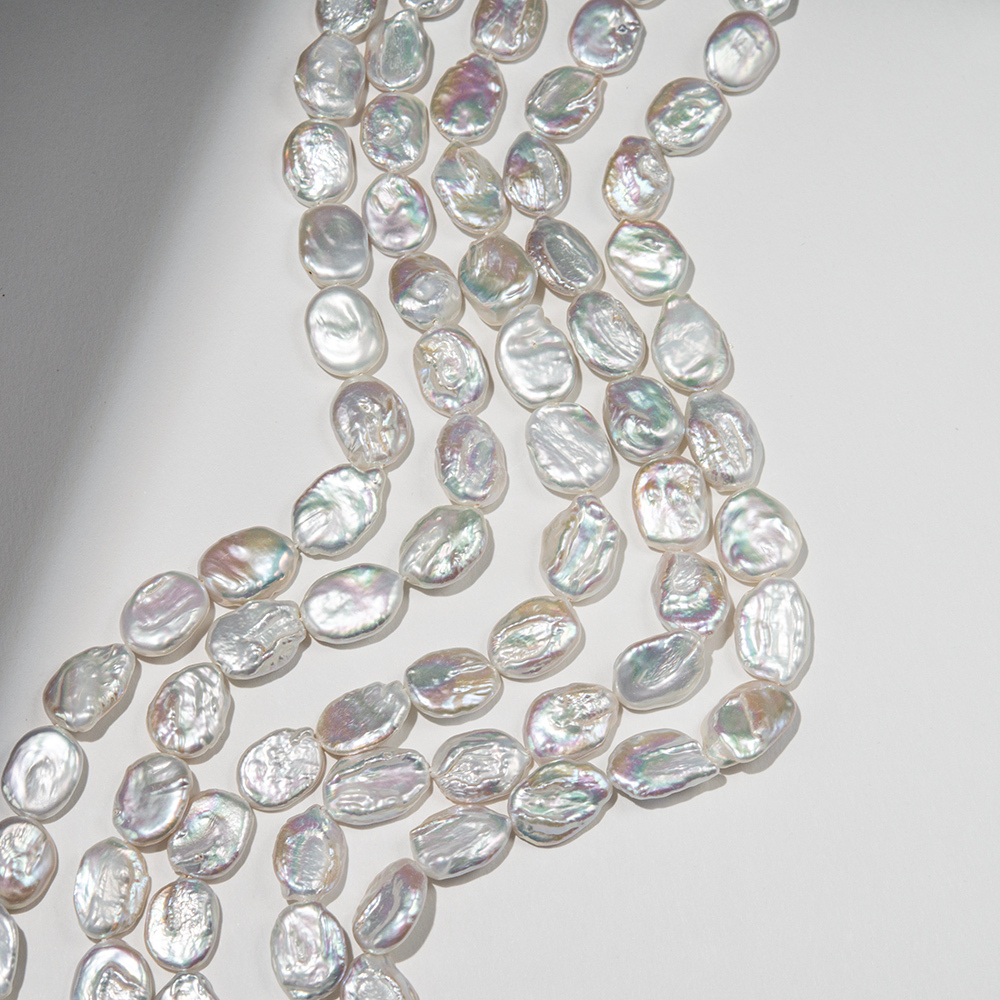 Жемчуг культивированный в форме овала, белый, 16*12мм