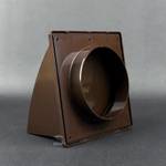 Вывод, выход стенной 175х175 мм с обратным клапаном с выходом D120 коричневый