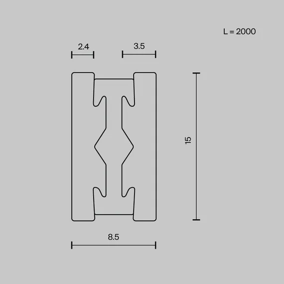 Шинопровод 2м Flarity черный Technical trx154-112b